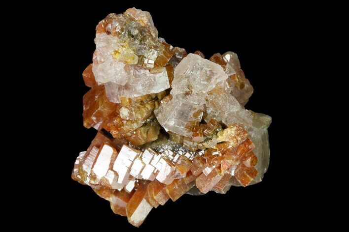 Vanadinite and Calcite Crystal Association - Apex Mine, Mexico #165340